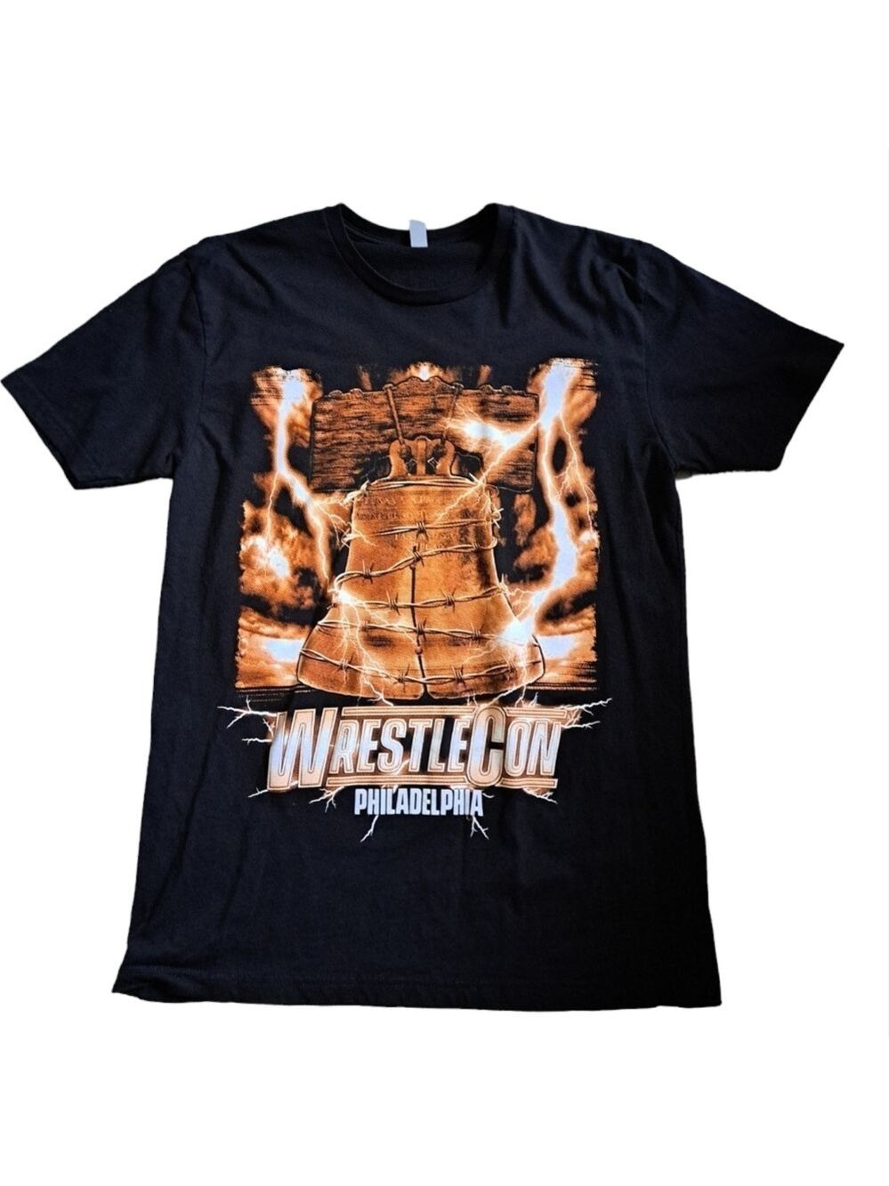 WRESTLECON PHILADELPHIA tshirt black short sleeve cotton TEE mens LG